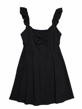 Hollister Black Ruffle Strap A-Line Dress